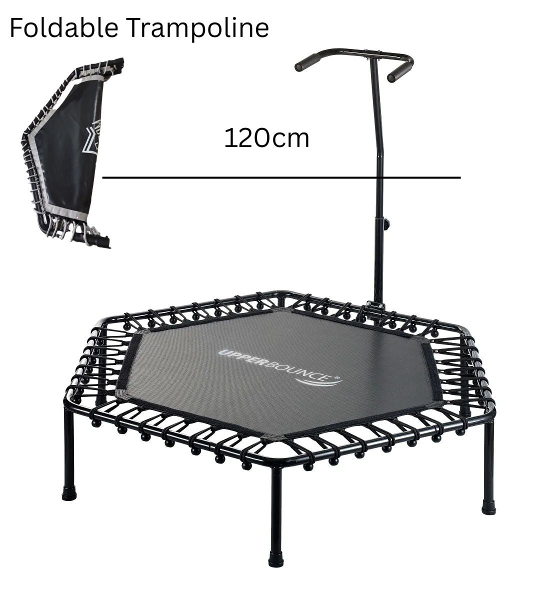 Trampoline Rebounder Foldable Portable 120cm Adjustable Handle