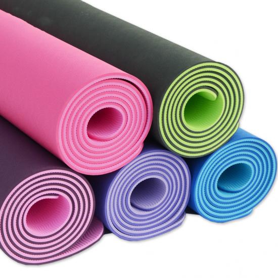 Yoga Mat 6mm Eco Friendly TPE 2 colors non slip
