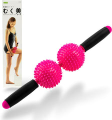 2 Balls Spiky Massage Roller Stick