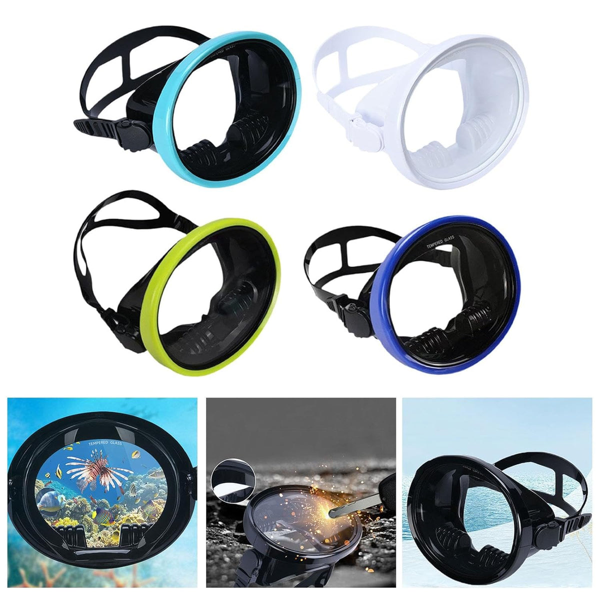 Single Lens Diving Mask Anti Fog Swimming Mask for Spearfishing Scuba Diving M1016S