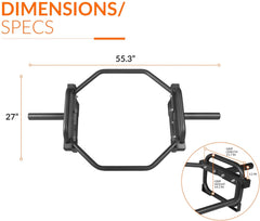 Barbell Olympic Trap Bar and Shrug Bar for Deadlifts 12.5KG
