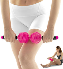 2 Balls Spiky Massage Roller Stick