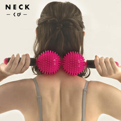 2 Balls Spiky Massage Roller Stick