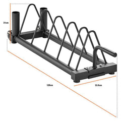 Mobile Olympic Plate Barbell Rack with Handle and Wheels Trolley