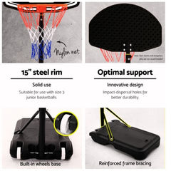 Basketball Hoop Board (60*90*305CM) Bolt Adjustable Height