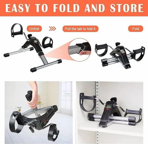 Mini Vélo D'Exercice Bakaji – Pédalier Bras & Jambes, Rééducation, Fitness Passif, Écran LCD, Résistance Réglable