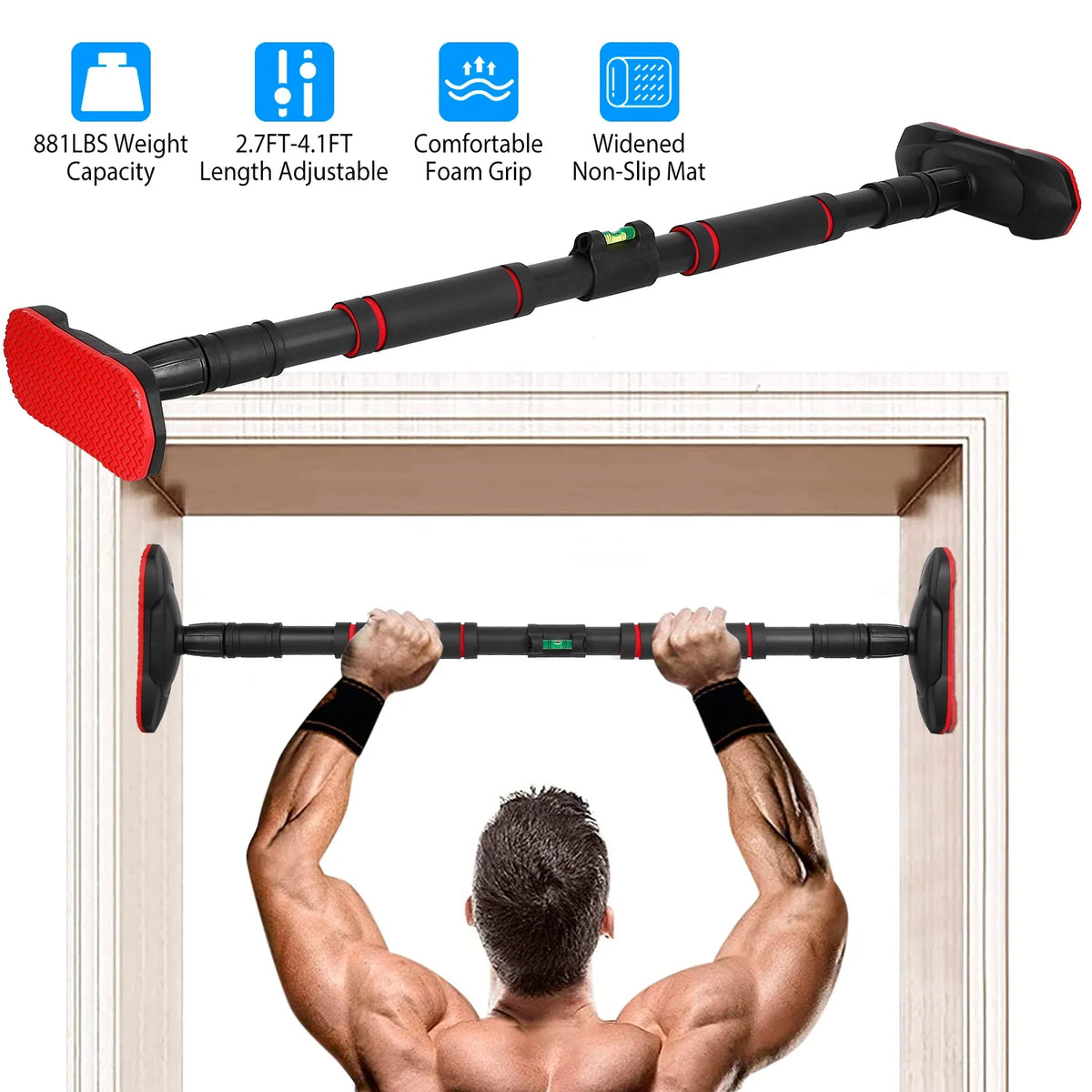 Heavy Duty Pull up Bar (87 - 130 cm) with water balance