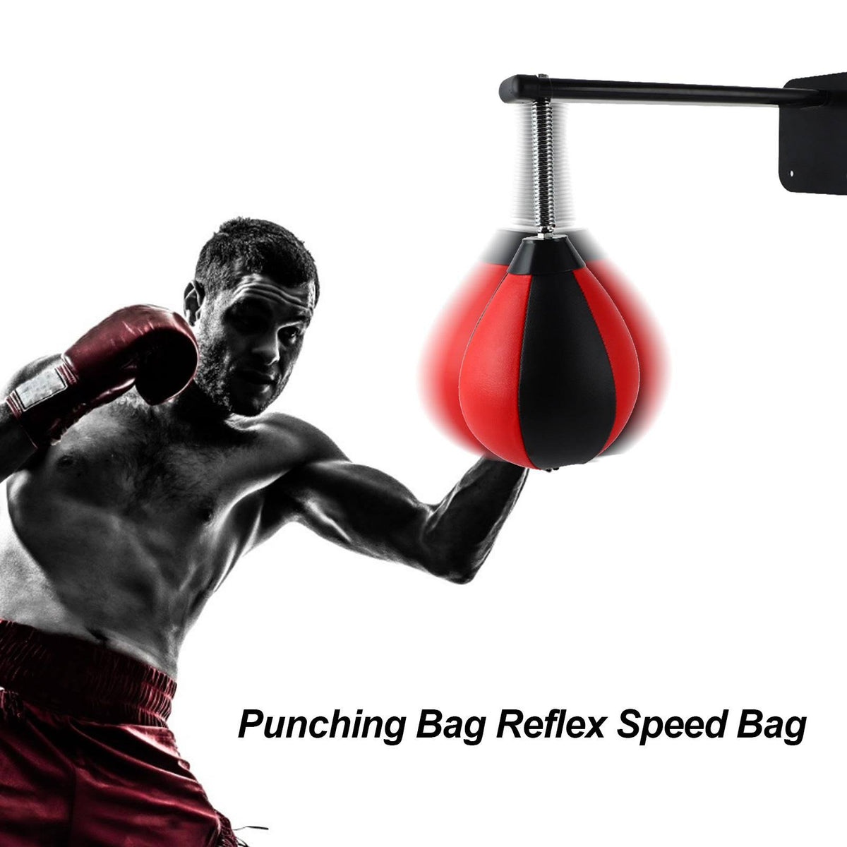 Boxing Speed Reflex Rotating Sparring Bar Punching Pad Ball Wall Mounted  Bag