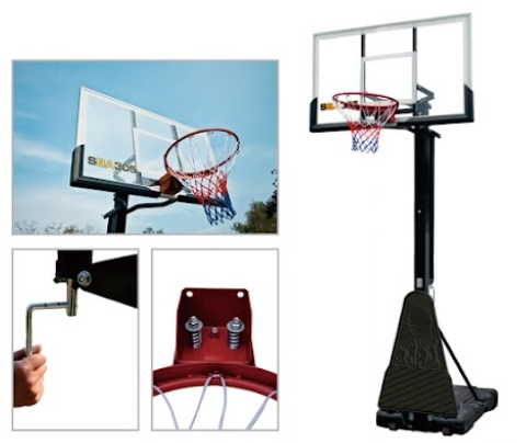Heavy Official Basketball Hoop (136x80x305CM) Easy Adjustable Height with Double Springs S023