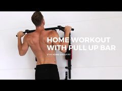 (4 Hooks) Wall Mounted Pull Up - Chin Up bar with dip station + 5 extra Exercises & Hangers